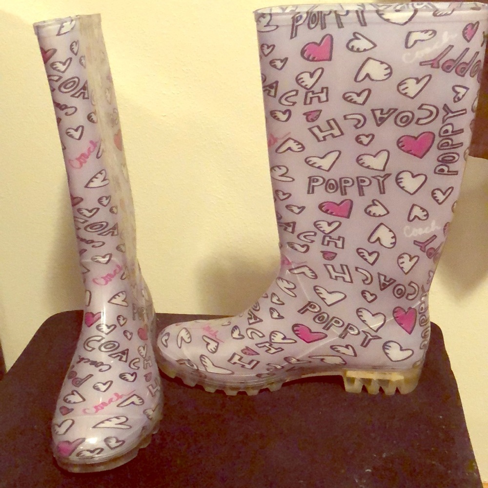 Coach rain boots, worn once!